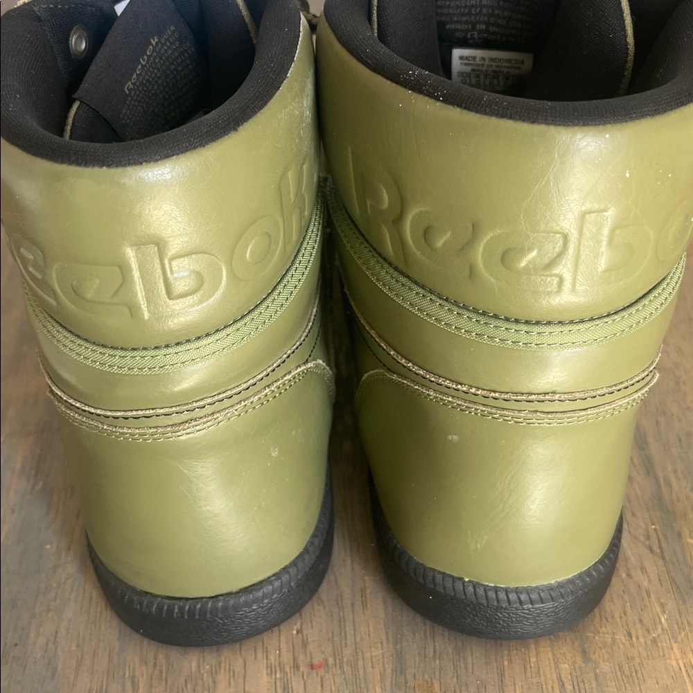 Reebok Men's Olive Green Lace-Up boot sneakers shoes y2k sz 13 new high top shoe - Picture 4 of 8